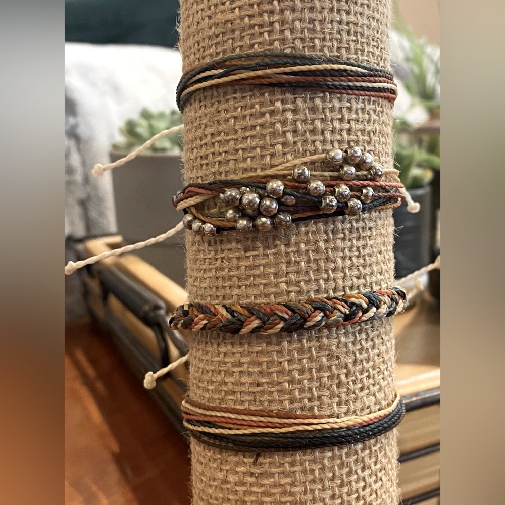 Pura Vida 4 pack browns and tans Braclets